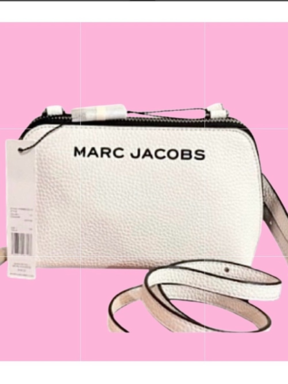 🆕- Marc Jacobs White Soft Pebble Leather Crossbody Bag. NWT